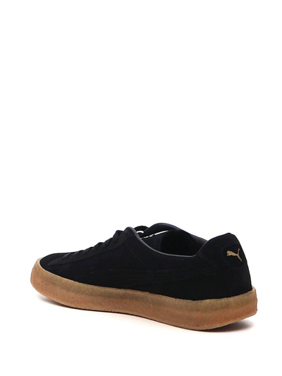 Shop Puma Black Leather Low Top Suede Sneakers