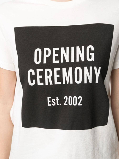 Shop Opening Ceremony White/black Cotton Box-logo T-shirt