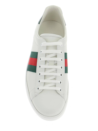 Shop Gucci Ace Leather Sneakers
