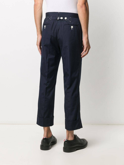 Shop Thom Browne Cropped Tailored Trousers