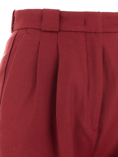 Shop Pence Blanca  Trousers In Bordeaux