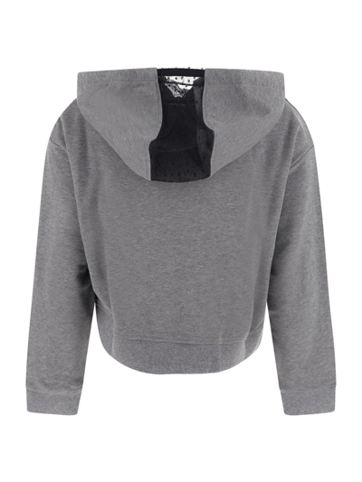 Shop Red Valentino Jersey Hoodie In Grey