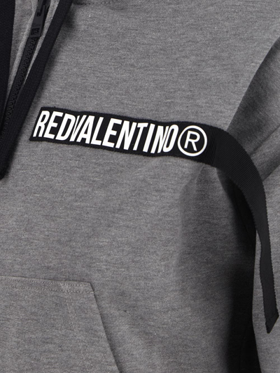 Shop Red Valentino Jersey Hoodie In Grey