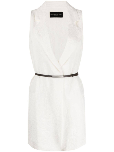 Shop Fabiana Filippi Belted Sleeveless Blazer