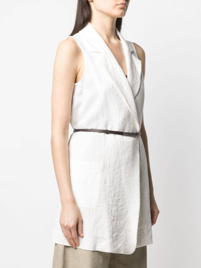 Shop Fabiana Filippi Belted Sleeveless Blazer