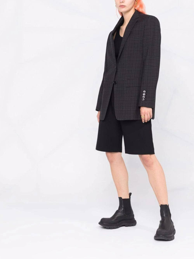 Burberry Check Pattern Blazer Jacket In Grey