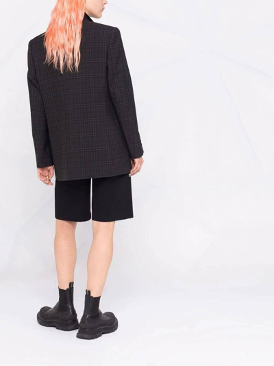 Burberry Check Pattern Blazer Jacket In Grey