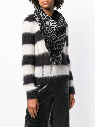 Shop Saint Laurent Leopard-print Scarf