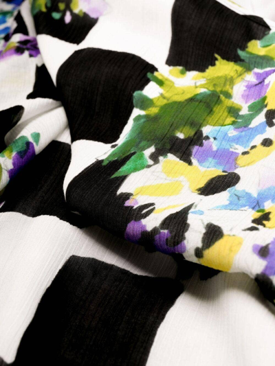 Shop Off-white Checkerboard Floral-print Slip Dress