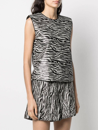 Shop Self-portrait Zebra-print Sleeveless Top