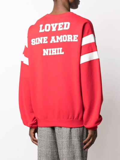 Shop Gucci Red Felted Cotton Jersey Sweatshirt