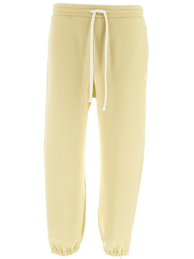 Shop Become One Fleece Trousers With Ankle Elastic In Yellow