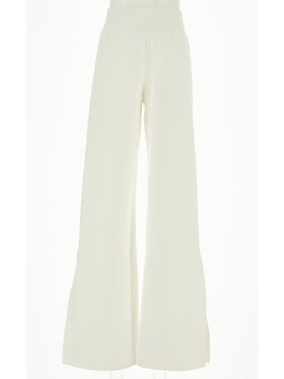 Shop Become One High-waisted Trousers With Elastic Band In White