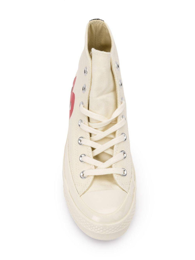 Shop Comme Des Garçons Play X Converse Chuck Taylor Sneakers In White