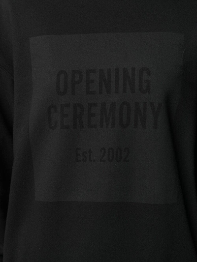 Shop Opening Ceremony Black Cotton Box-logo Hoodie