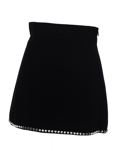 Shop Miu Miu Mini Skirt In Black