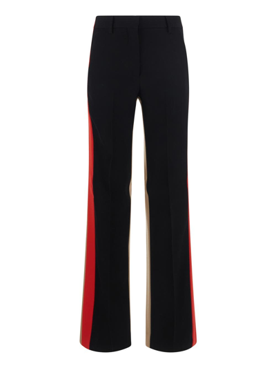 Shop Burberry Trousers Woman In Multicolor