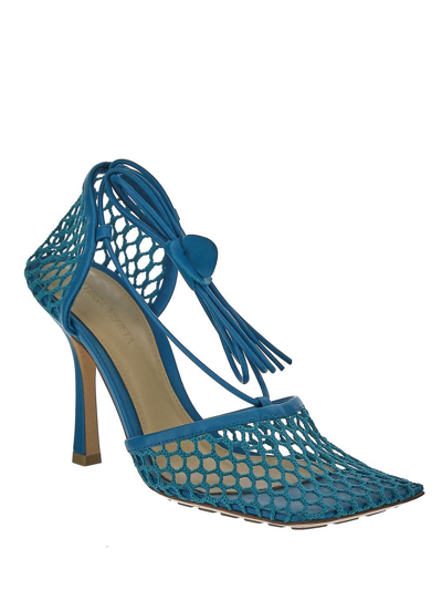 Bottega Veneta Mesh And Nappa Leather Stretch Sandal Blaster In Green