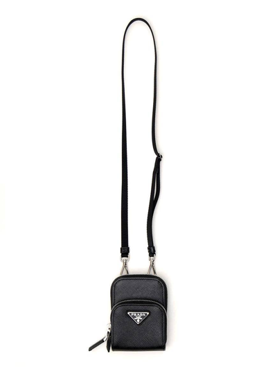 Prada Mini Cargo Nylon Crossbody Phone Case in Black