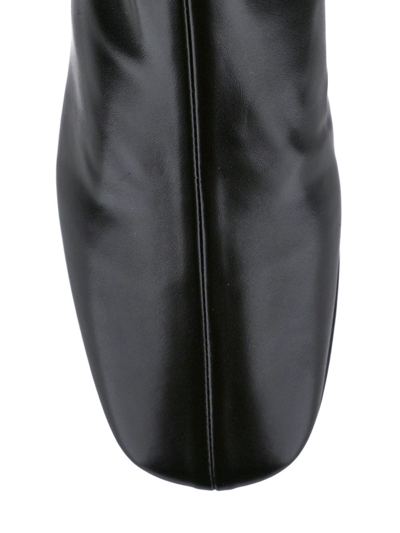 Prada Triangle Logo Platform Boots In Black