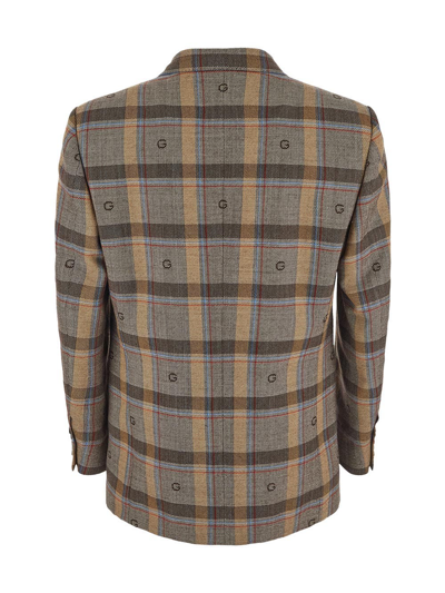 Shop Gucci Checked Wool Jacket In Multicolor