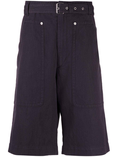 Shop Isabel Marant Heavy Blue Cotton Trench Shorts