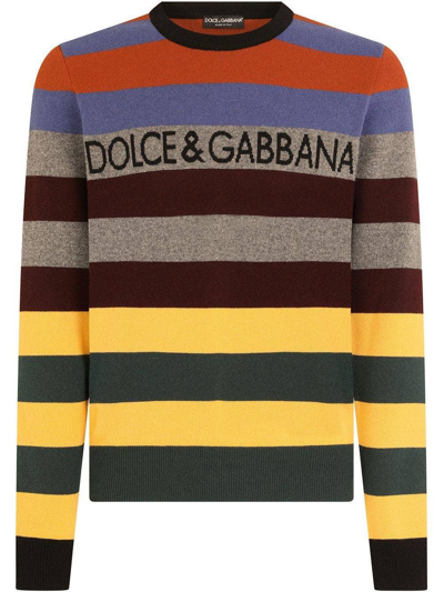 Shop Dolce & Gabbana Multicolor Stripes Knitwear