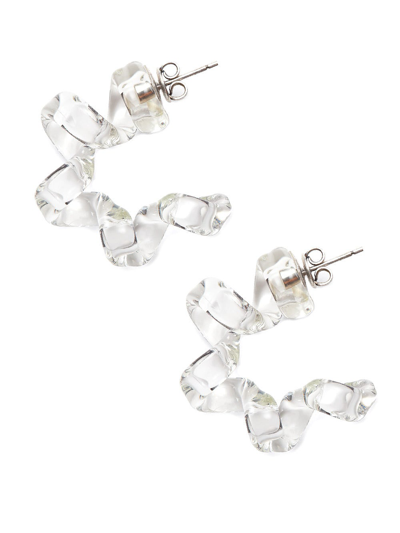 Shop Bottega Veneta Turn Earring In White