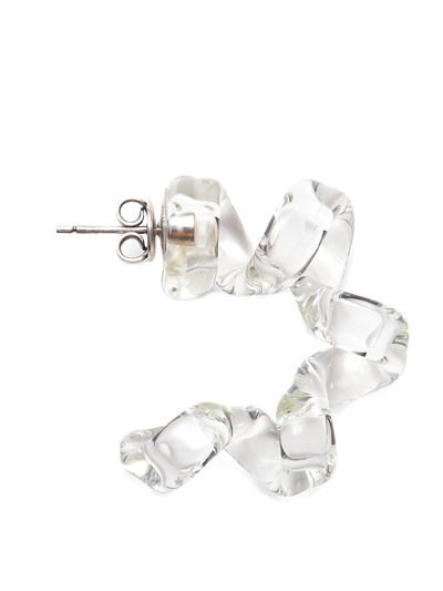 Shop Bottega Veneta Turn Earring In White