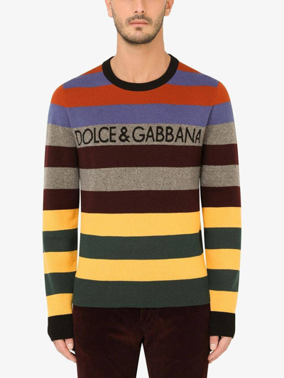 Shop Dolce & Gabbana Multicolor Stripes Knitwear