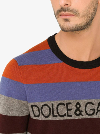 Shop Dolce & Gabbana Multicolor Stripes Knitwear