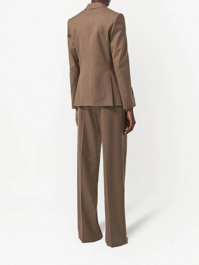 Shop Burberry Wide-leg Wool Trousers In Beige