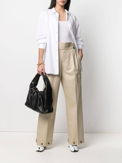 Shop Maison Margiela Button-detail Wide-leg Trousers