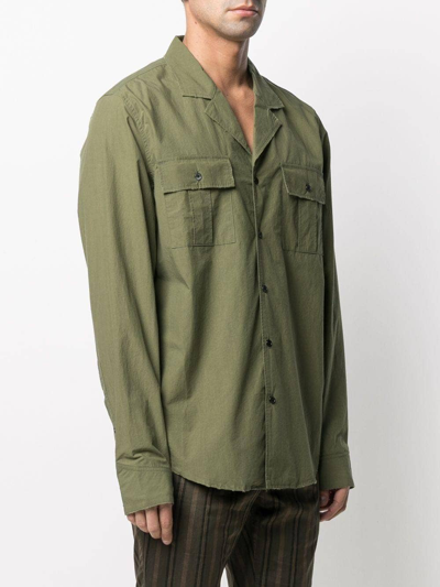 Shop Balmain Flap Pocket Cotton Shirt