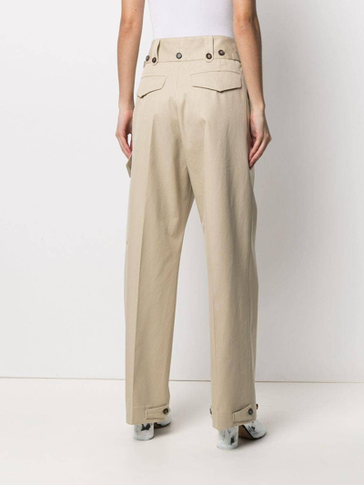 Shop Maison Margiela Button-detail Wide-leg Trousers