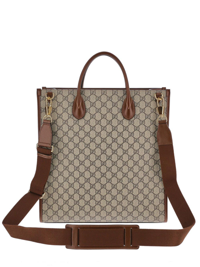 Shop Gucci Medium Tote Bag With Interlocking G In Brown