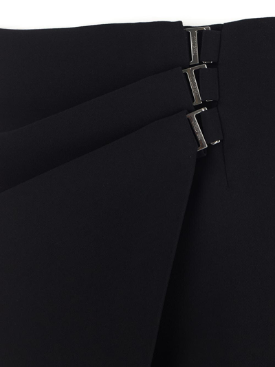 Shop Attico Draped Mini Skirt In Black