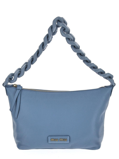 Shop Miu Miu Astrale Shoulder Bag In Blue