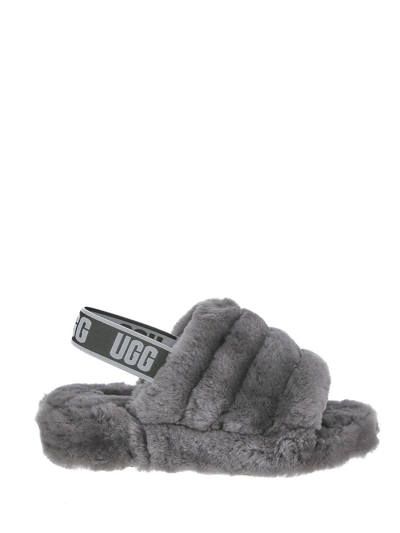 Shop Ugg Fluff Yeah Slingback Sandals In Grey