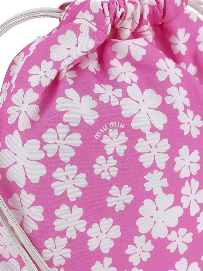 Shop Miu Miu Flower Pouch In Pink