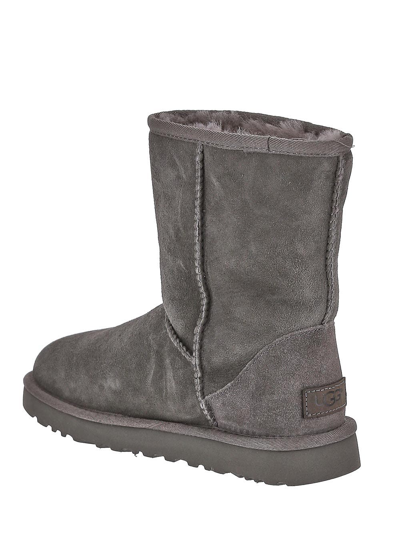 Ugg Mid-calf Suede Boots With Plush Lamb Lining In Gray