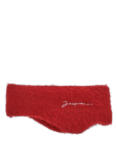 Shop Jacquemus Neve Knit Headband In Red