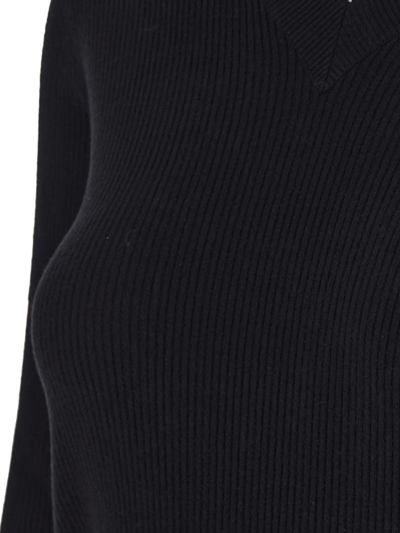 Shop Bottega Veneta Stretch Wool Sweater In Black