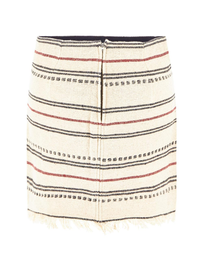 Shop Isabel Marant Étoile Isabel Marant Etoile Striped Asymmetric Mini Skirt In Beige
