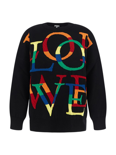 Shop Loewe Multicolored Sweatshirt In Black