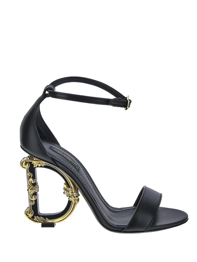 Shop Dolce & Gabbana Baroque Sculpture Sandal In Black