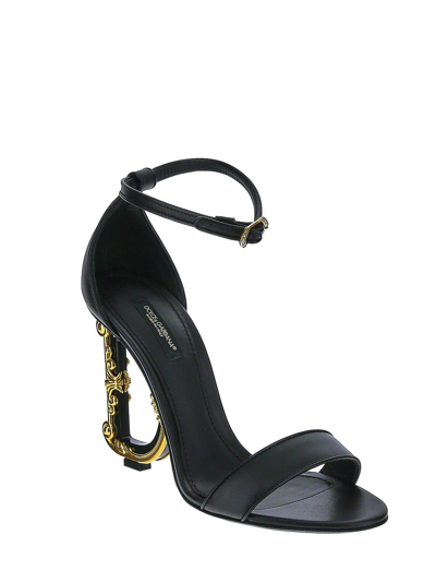Shop Dolce & Gabbana Baroque Sculpture Sandal In Black