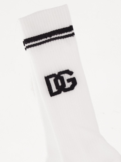 Shop Dolce & Gabbana D&g Ankle Socks Man In White