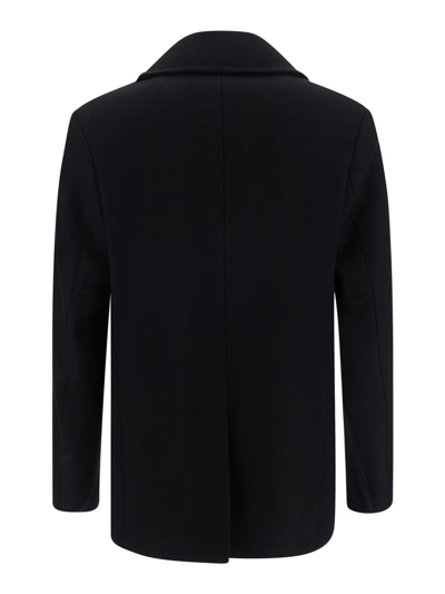 Shop Givenchy Double-breasted Pea Coat In Black