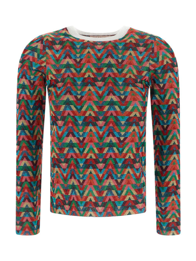 Shop Valentino Lurex Jacquard Jumper In Multicolor